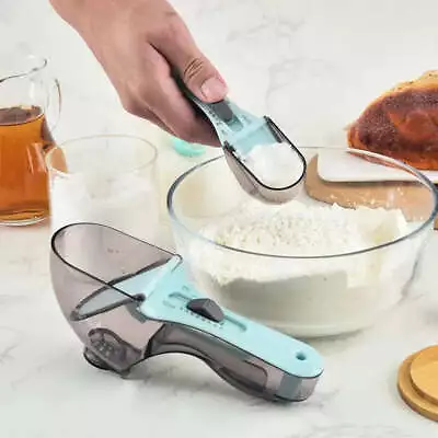 Kitchen Adjustable Measuring Cups And Spoons Plastic Scoop With Magnetic / For D • $8.71