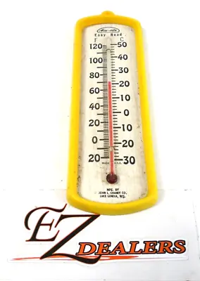 Vintage Acu-Rite Easy Read Thermometer 7   Plastic & Cardboard   Lake Geneva WI • $14.99