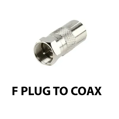 F Type Screw-On Male Plug To Coax RF Aerial/Satellite/DAB Plug Female TV Antenna • £2.05