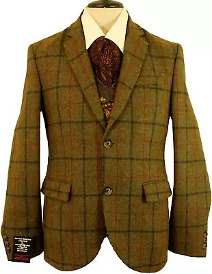 Jack Wills Mens Small 36  Green Check Modern Tweed Jacket • £50.15