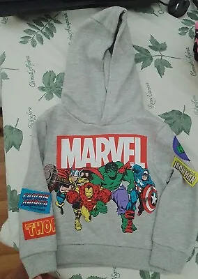 Boy's Grey Marvel Hoodie Top 2-3 Years Hardly Been Worn  • £4.50