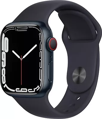 $309 • Buy Apple Watch Series 7 45mm Cellular Midnight W/ Midnight Sports Band