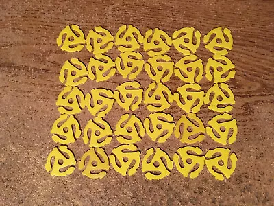 Lot Of 30 Vintage Vinyl 45 Rpm Snap-in Yellow Adapter Inserts / Wrongway052 • $11.99