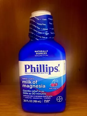 Phillips Milk Of Magnesia Liquid Magnesium Laxative Wild Cherry 26 Oz.. • $8.99