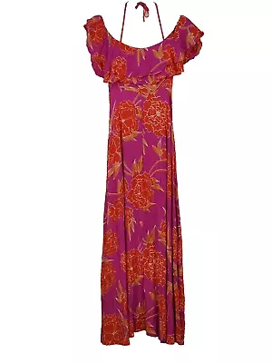 Mister Zimi Maxi Dress Floral Pink/Orange Size 6 Womens • $52
