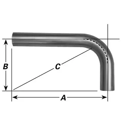 Exhaust Pipe 320449CB Great Sounding Exhaust Universal 90 Deg. Mandrel Bent J-Pi • $61.34