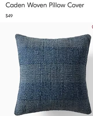 West Elm Caden Woven Pillow In Navy 30 X 20 NWOT  Textured Jute In Indigo • $29