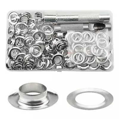 100Set 1/2 (12mm) Metal Grommet Kit Grommets Eyelets With Setting Tools For C... • $17.15