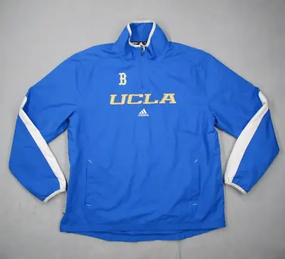 UCLA Bruins Jacket Mens Extra Large 1/4 Zip Pullover Adidas Windbreaker Football • $25.99