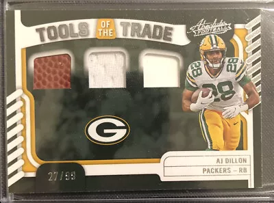 2022 Absolute AJ Dillon Tools Of The Trade Triple BALL/RELIC/PATCH SP Card /99 • $14.99