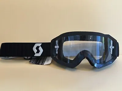 NEW ON SALE! Scott Hustle-X Motocross ATV UTV Goggles Black Frame/Black Strap • $20