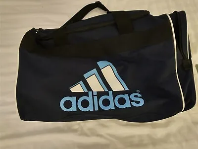 $8 • Buy Adidas Medium  Duffel Bag, Travel Training Navy Blue Soccer
