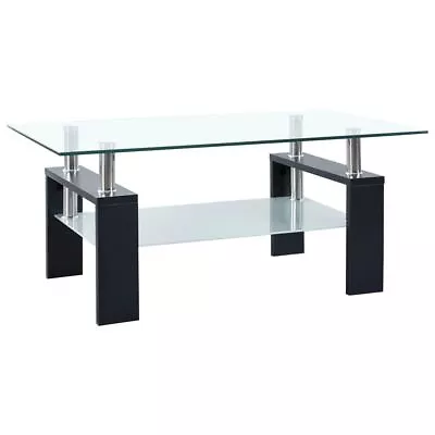 Stylish Coffee Sofa Table Tempered Glass Modern Style Living Room Furniture 95cm • $142.95