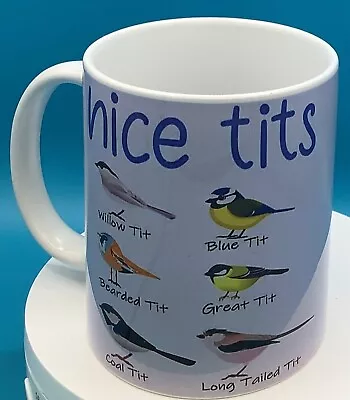 Personalised Beautiful Bird Tit Mug Printed On Both Sides Blue Tit Cold Tit • £9.99