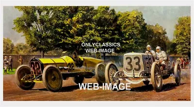 1911 Indy 500 Auto Racing Ray Harroun Marmon Wasp 12x18 Poster Peter Helck Art • $16.96