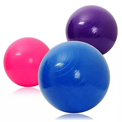 £6.99 • Buy Yoga Ball 65cm Pregnancy Pilates Exercise Gym Birthing Anti Burst Swiss Core