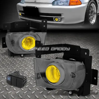 For 92-95 Honda Civic Eg8/eh9 Sedan Amber Lens Fog Light Lamps W/bezel+switch • $43.88