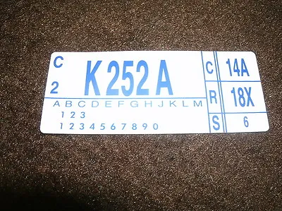 1973 Ford Mustang Or Mach 1 302 Engine Code Decal • $8.99