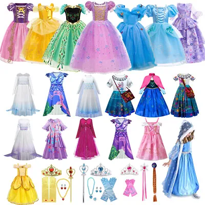 £6.66 • Buy Girls Cinderella Frozen Elsa Rapunzel Princess Fancy Dress Up Kids Party Cosplay