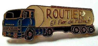 Vintage Routier Wagon Truck Renault Tanker French Enamel Double Pin Back Badge • £19.07