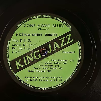 78rpm MEZZROW BECHET QUINTET Gone Away Blues / Jelly Roll • $26.13