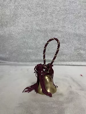 Vintage Brass Bell With Tassel Handle Purple • $12.98