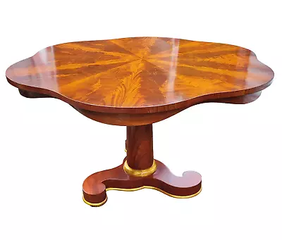 Superb ITALIAN 20thC Gilt Mahogany 49  Breakfast CENTER TABLE By WILLIAM SWITZER • $3650