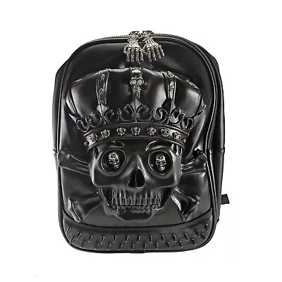 SKULL BACKPACK *Black Detailed Hand-Made Spikes & Studs *Made Of Recycled Rubber • $79
