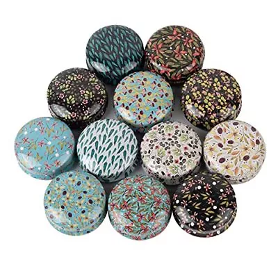  12 Pack Mini Tinplate Candle Tin Jars With Lids Empty Reusable Round Travel ... • $11.04