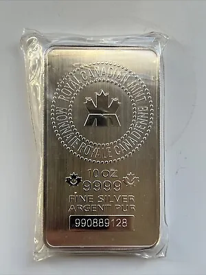 10 Oz Silver Bar -Royal Canadian Mint .9999 Fine Silver. • £260