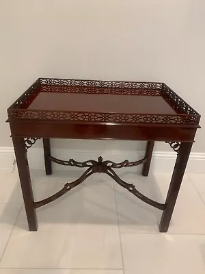 Kindel Chinese Chippendale Mahogany Wood Tea Table • $850