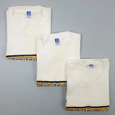 Vintage Georgia Tech Lot Of 3 Adult Medium White Short Sleeve T-Shirts • $26