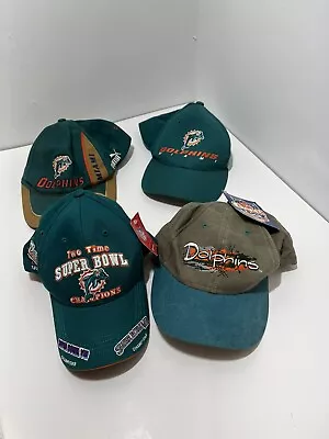 Miami Dolphins Hat Lot Puma Reebok NFL 2 Time Superbowl Champions Vintage 2 New • $25