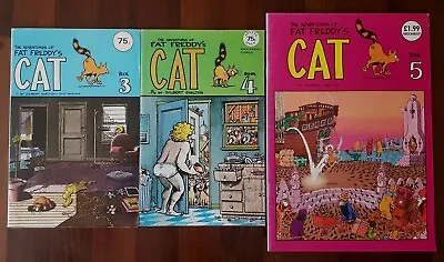 The Adventures Of Fat Freddy’s Cat-#3(Hassle Free)#4 And #5(Knockabout)-1978/80 • £10.99