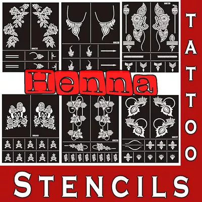 Mehndi Henna Stencils Hand Glitter Temporary Tattoo Template Wedding Body Art • £3.98