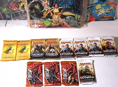 Magic The Gathering MTG Sealed Boosters LOT Of 12 (W/3 UNSTABLE Packs) 180 CARDS • $25.13