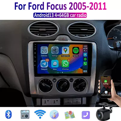 9'' Apple CarPlay Android Auto Head Unit Car Radio Ford Focus Manual Air 2005-11 • $274.99