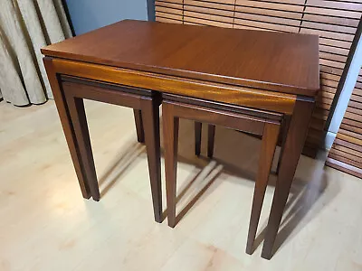 Richard Hornby Afromosia Teak Nest Of Tables Mid Century Modern Danish Scandi • £185