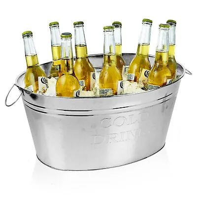 £15.99 • Buy Wine Champagne Beer Cocktail Drinks Ice Cooler Cold Metal Bucket Bar Tub Party