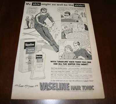  Vintage Print AD 1950's Vaseline Hair Tonic Set Of 2 8 X 11 Original B & W • $5.99