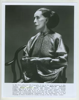 PBS B&W Photo Approx 8x10- AMERICAN MASTERS- Martha Graham: Revolt And Passion • $19.99