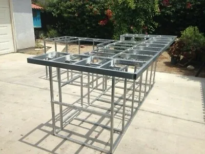 BBQ Island Frame Kit DIY 10'  L  With Raised Bar & Lion Grill Package • $4995
