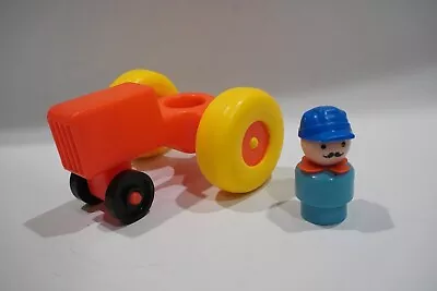 Vintage Fisher Price Little People Play Family Farm Farmer And Tractor       C15 • $19.99