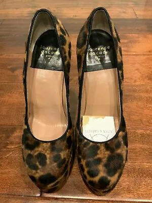 Laurence Dacade Brown Ponyhair Animal Print Platform Heels Size 7 (US) 37 (IT) • $109.12