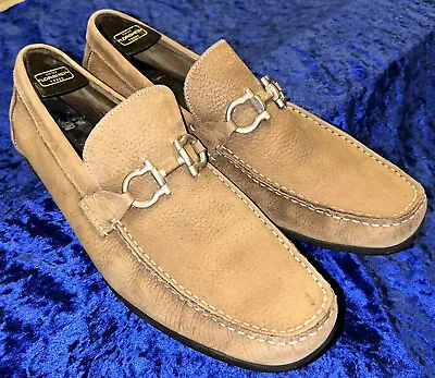 Salvatore Ferragamo Suede Horse Bit Driving Loafers Size 10 EE • $500