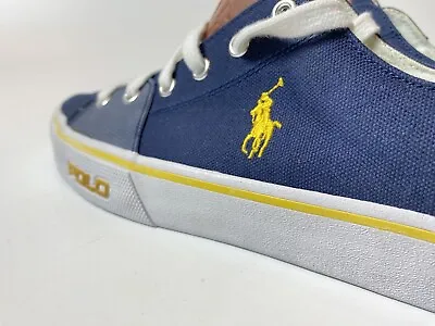 Polo Ralph Lauren | Mens Boys Shoes Cantor Low Canvas Material Smart Blue Uk 8 • £27.02