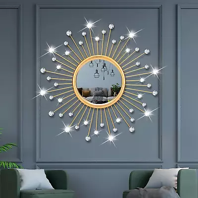 Gold Sunburst Wall Mirror Decor For Living Room Entryway Hallway 20  Sun Large • $58.42