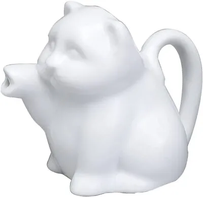 New MINI CAT CREAMER White FINE PORCELAIN 2 Oz. Cute Dispenser Kitty Lolcat Fun • $6.29