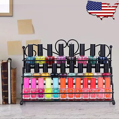 3 Tiers Metal Nail Polish Display Rack Organizer Stand Holder Over 60 Bottles US • $19.99