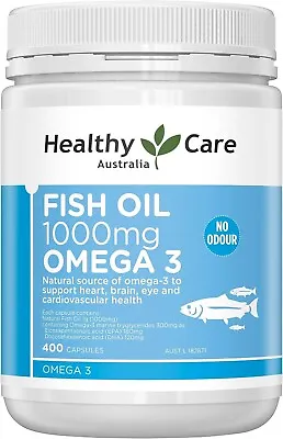 Healthy Care Fish Oil 1000mg Softgel Capsules Blue 400 Count • $28.57